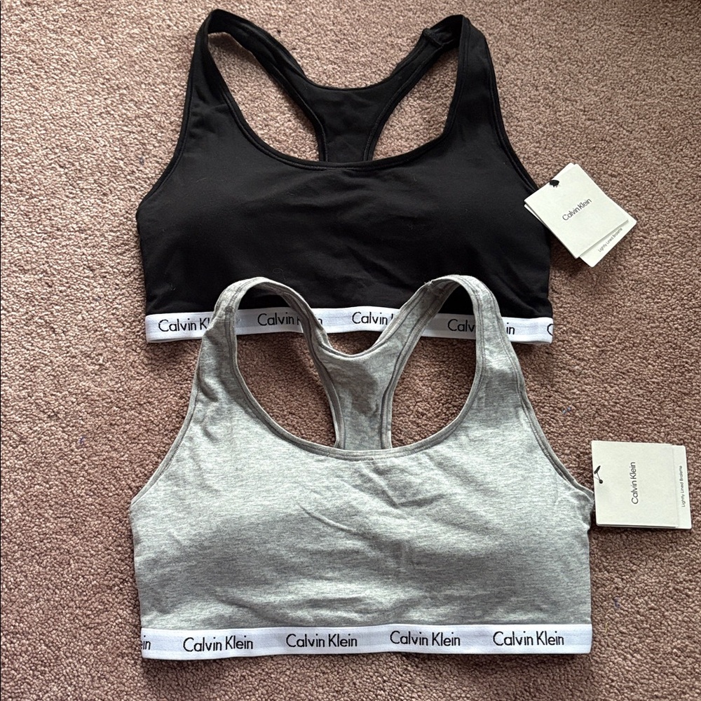 Calvin Klein set of 2 bralettes racerback bras medium new